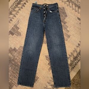 Levi's Premium Ribcage Straight Ankle Denim Jeans Size 27 X 31 Medium Blue Wash